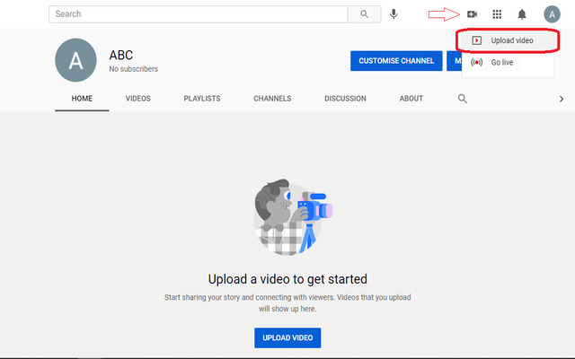  Select “Upload video”