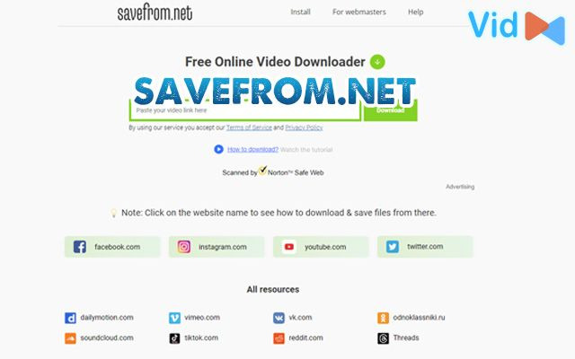 Savefrom.net is the best online video downloader Mac